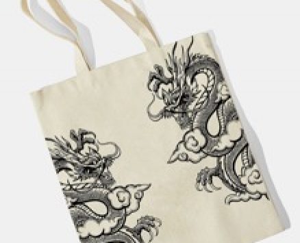Dragon Graphic Shopper Bag