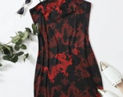 Dragon Print Bodycon Cami Dress