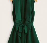 Draped Collar Self Belted Vest