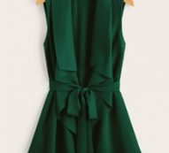 Draped Collar Self Belted Vest