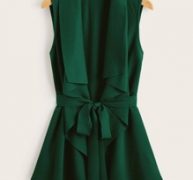 Draped Collar Self Belted Vest