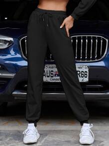 Drawstring High-Rise Joggers