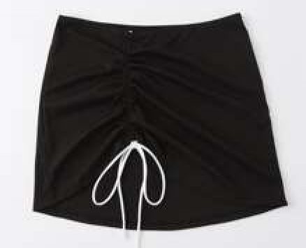 Drawstring Rib Beach Skirt