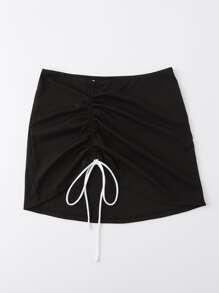 Drawstring Rib Beach Skirt