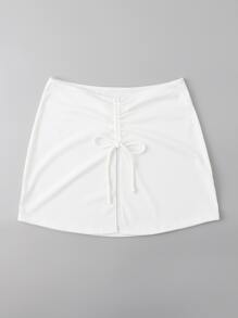 Drawstring Rib Beach Skirt