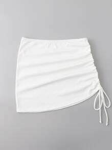 Drawstring Rib Beach Skirt