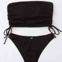 Drawstring Rib Bikini Swimsuit