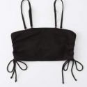 Drawstring Rib Bikini Top