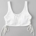 Drawstring Rib Bikini Top