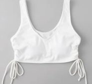Drawstring Rib Bikini Top