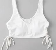 Drawstring Rib Bikini Top