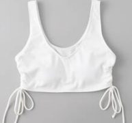 Drawstring Rib Bikini Top