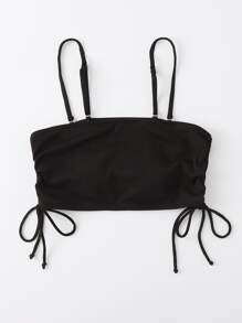 Drawstring Rib Bikini Top