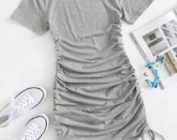 Drawstring Side Tee Dress