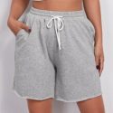 Drawstring Solid Shorts