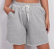 Drawstring Solid Shorts