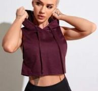 Drawstring Solid Sports Hoodie