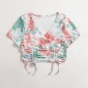 Drawstring Tie Dye Crop Top