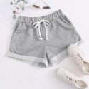 Drawstring Waist Cuffed Shorts