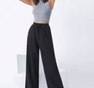 Drawstring Waist Slant Pocket Palazzo Pants