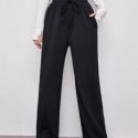 Drawstring Waist Wide Leg Pants