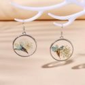 Dried Flower Charm Drop Earrings