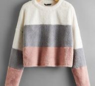 Drop Shoulder Colorblock Flannel Sweatshirt