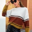 Drop Shoulder Colorblock Sweater