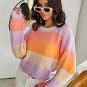 Drop Shoulder Colorblock Sweater