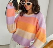 Drop Shoulder Colorblock Sweater