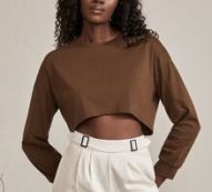 Drop Shoulder Crop Sweatshirt