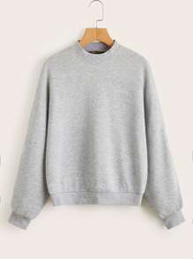 Drop Shoulder Heather Gray Pullover