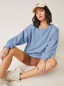 Drop Shoulder Oversized Longline Pullover