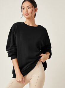 Drop Shoulder Oversized Longline Pullover