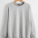 Drop Shoulder Solid Sweatshirt