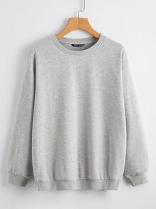 Drop Shoulder Solid Sweatshirt