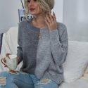 Drop Shoulder Two Tone Sweater