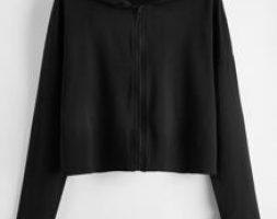 Drop Shoulder Zip Up Hoodie