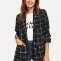 Dual Pocket Plaid Blazer