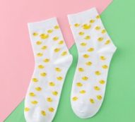 Duck Print Crew Socks