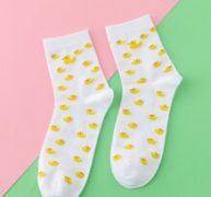 Duck Print Crew Socks