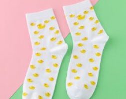 Duck Print Crew Socks