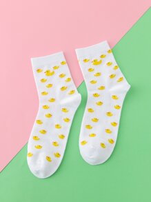 Duck Print Crew Socks