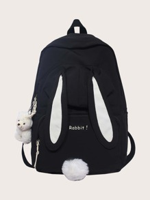 Ear & Pom Pom Decor Backpack