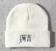 Embroidered Chinese Character Beanie