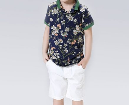 Ericdress Fashionable Print Shirt Knee Length Pants 2-Pcs Boys Suit