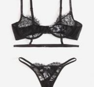 Eyelash Lace Lingerie Set