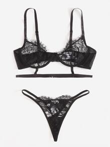 Eyelash Lace Lingerie Set