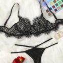 Eyelash Lace Underwire Lingerie Set