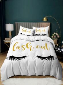 Eyelash Print Duvet Cover Sets Without Filler